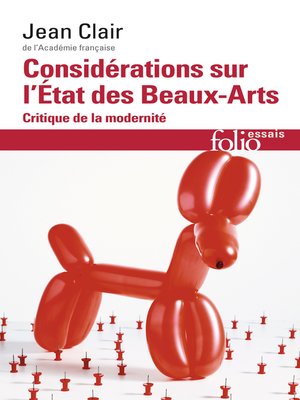 cover image of Considérations sur l'Etat des Beaux-Arts. Critique de la modernité